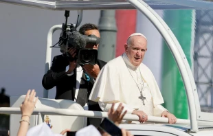 Pope Francis in Budapest, Hungary, on Sept. 12, 2021. Daniel Ibanez/CNA